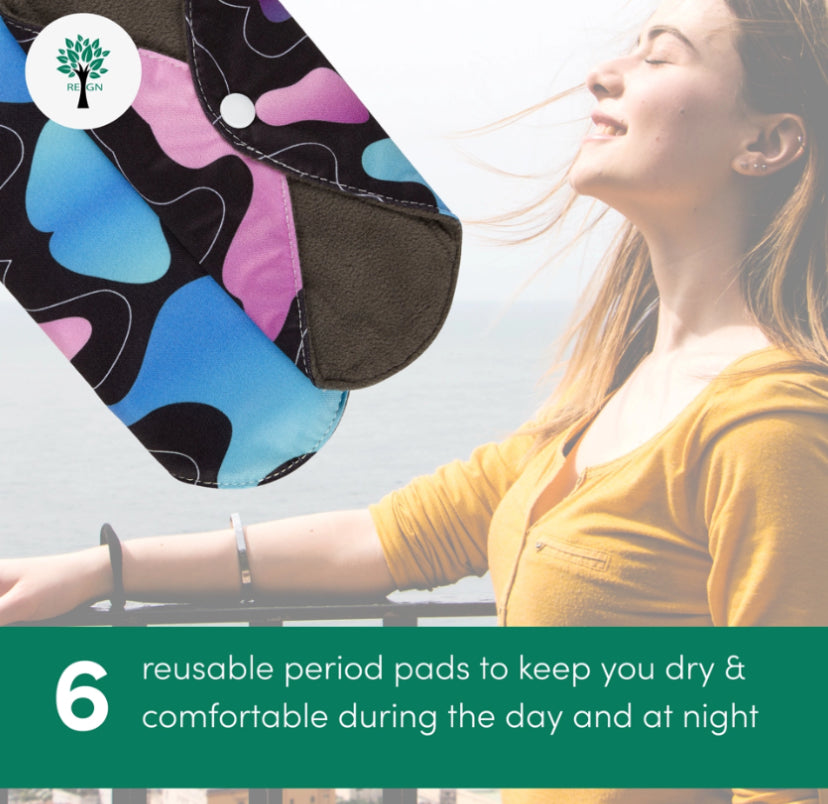 Organic Reusable Sanitary Pads 6 pack