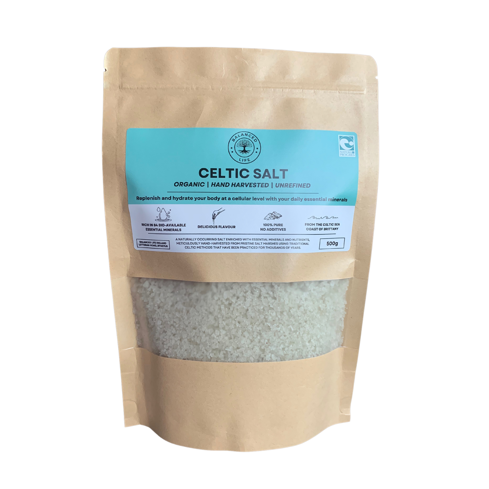 Organic Celtic salt - Unrefined and harvested from French salt marshes, offering a rich mineral profile and natural taste without added chemicals Barbara O'Neill real