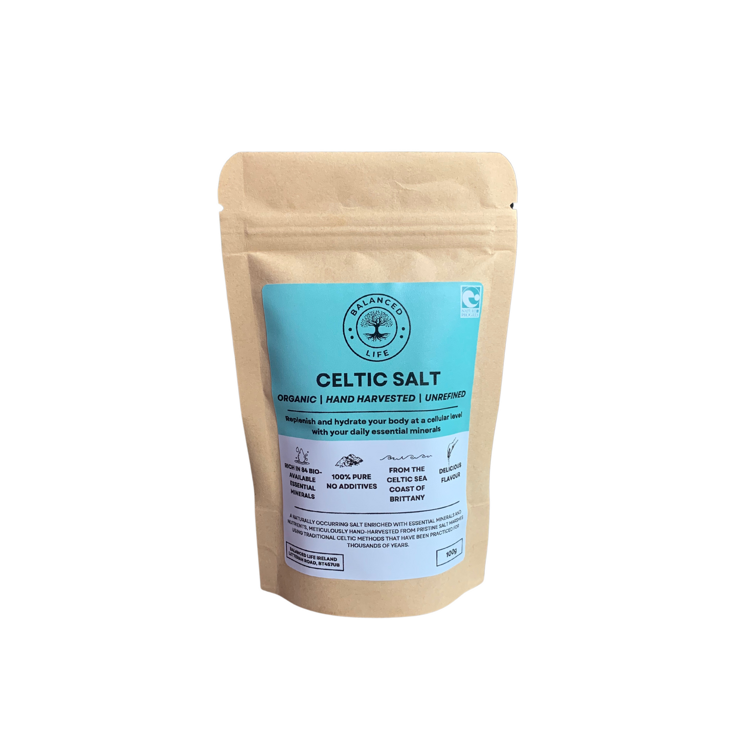 Organic Celtic salt - Unrefined and harvested from French salt marshes, offering a rich mineral profile and natural taste without added chemicals Barbara O'Neill real