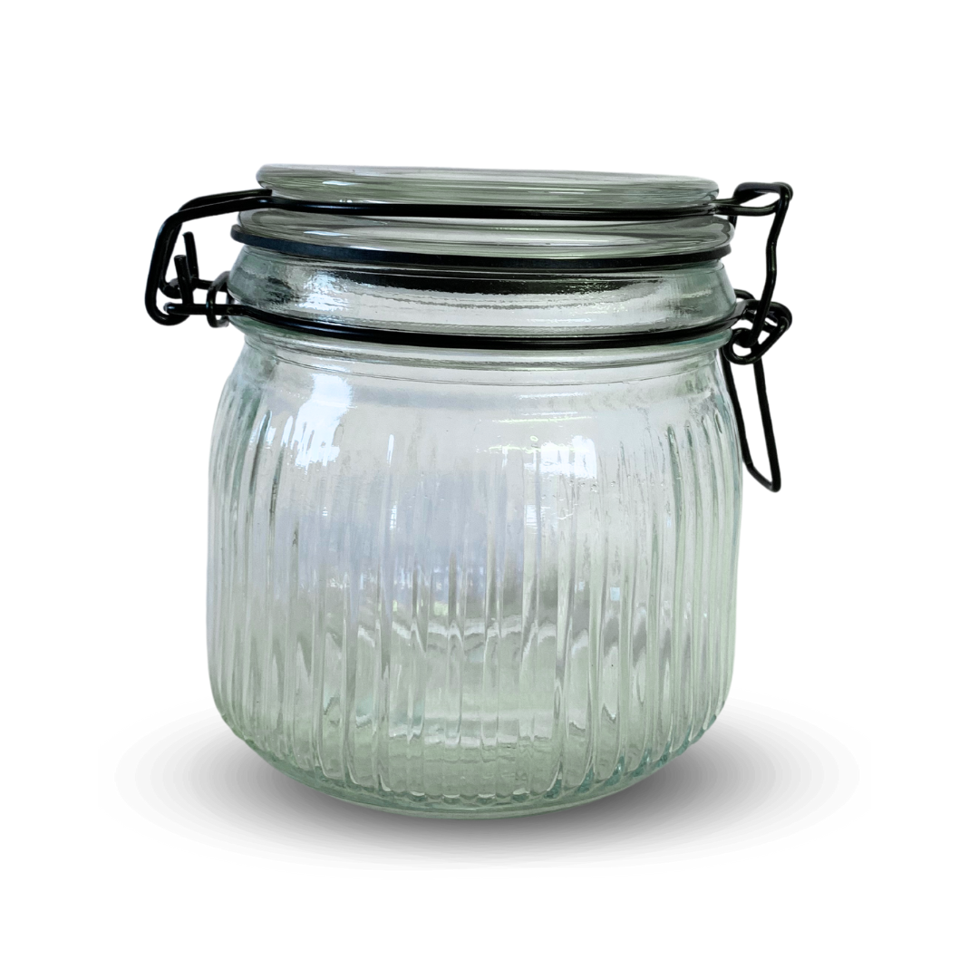 Ridged Clip Top Jar with Seal 500ml