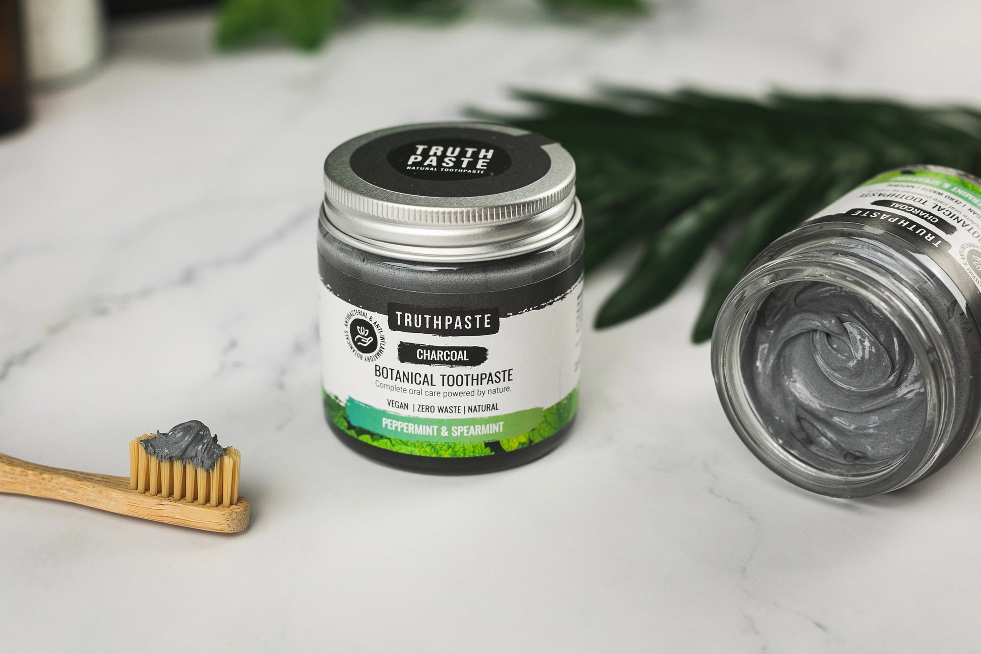 Fluoride-free activated charcoal toothpaste in zero-waste packaging from Balanced Life Ireland