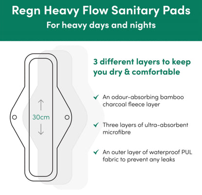 Organic Reusable Sanitary Pads 6 pack