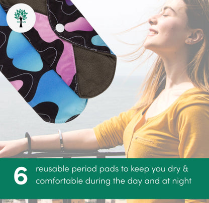 Organic Reusable Sanitary Pads 6 pack