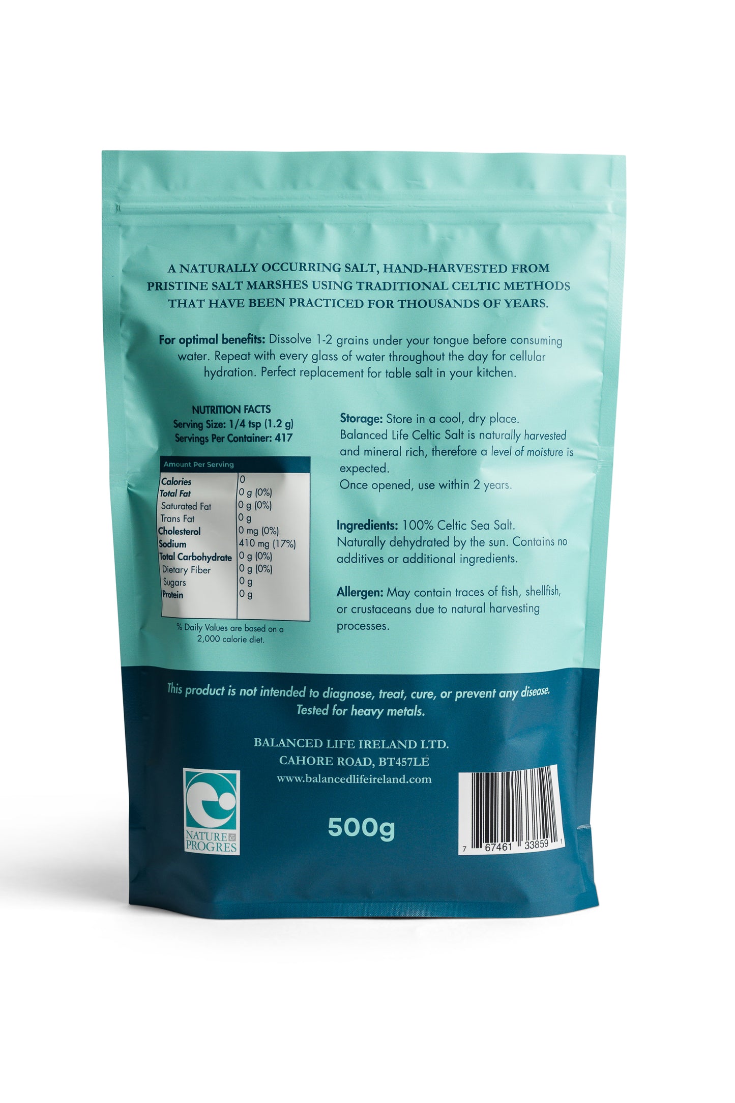 Balanced Life Organic Unrefined Celtic Salt | Rich in Minerals & Hydration Support
