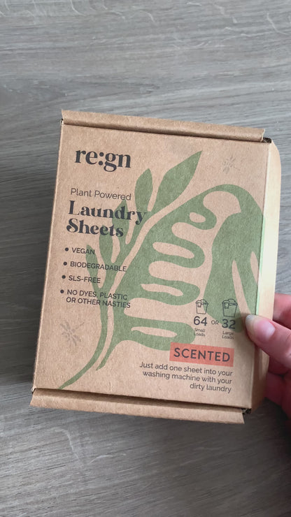 Laundry Detergent Sheets - Pack of 64 (Plastic-Free) Natural scent.