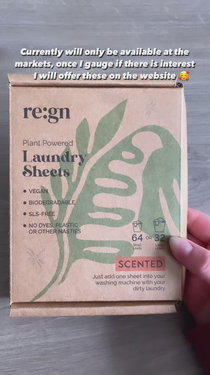 Laundry Detergent Sheets - Pack of 64 (Plastic-Free) Natural scent.